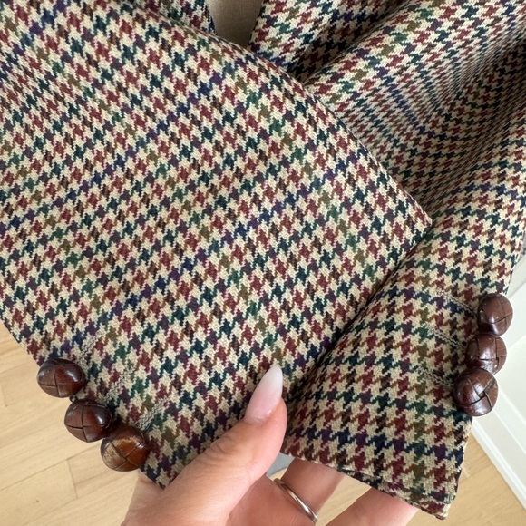 Vintage Massimo Pascali Pure New Wool Houndstooth Checkered Blazer L - Picture 5 of 11